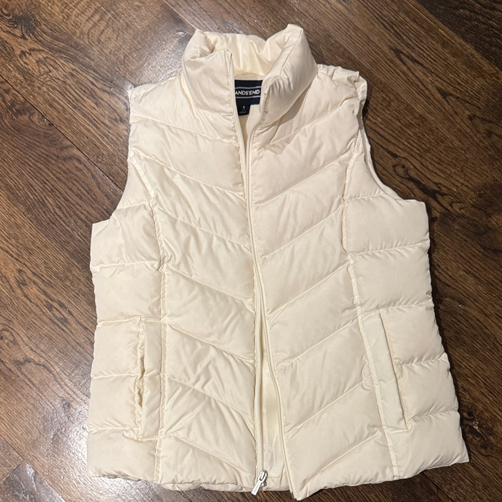 Lands' End Women's Off-White Puffer Vest